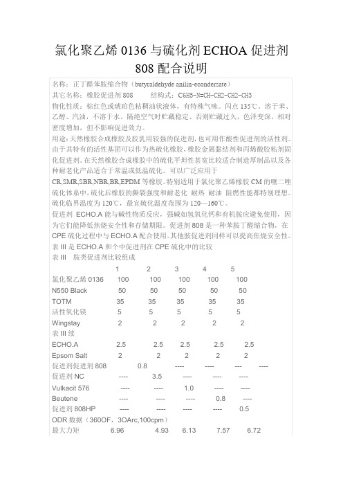 ECHODA与促进剂808配合在CM中的应用情况