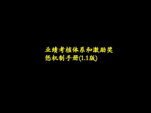 业绩考核体系和激励奖惩机制手册63111424