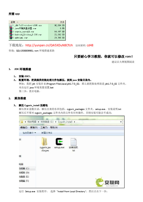 Cygwin + Android Kitchen 环境+厨房 教你怎么修改打包手机固件rom