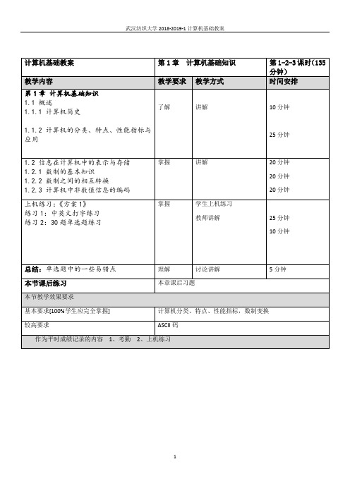 2018计算机基础教案