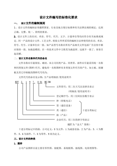 设计文件编写的标准化要求(KST)