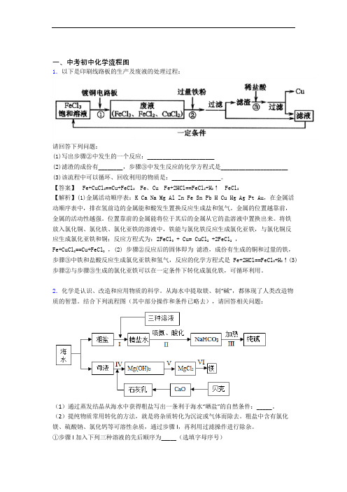 2020-2021【化学】化学二模试题分类汇编——流程图综合附答案