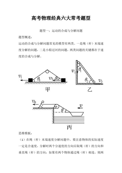 高考物理经典六大常考题型