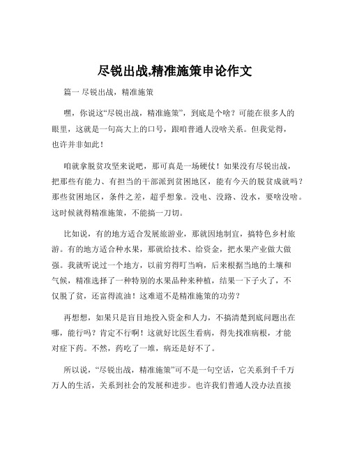 尽锐出战,精准施策申论作文