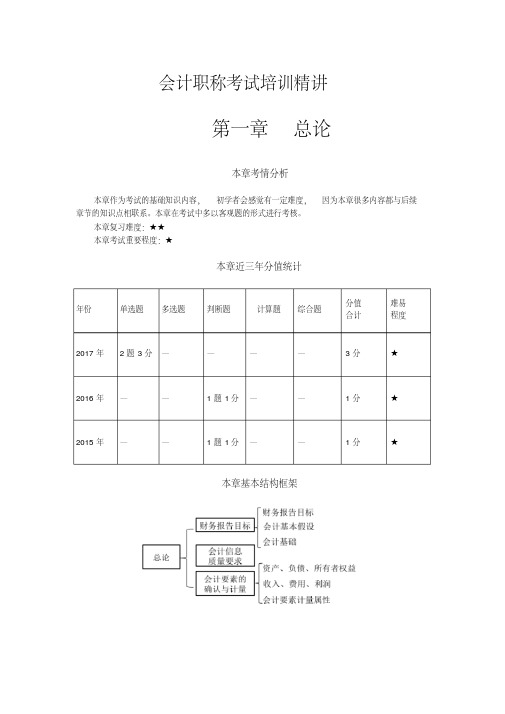 会计职称考试培训精讲——第一章总论