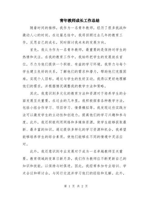 青年教师成长工作总结