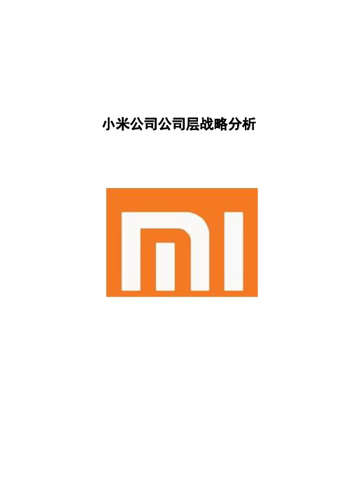 小米公司公司层战略分析——十组