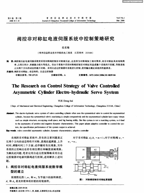 阀控非对称缸电液伺服系统中控制策略研究