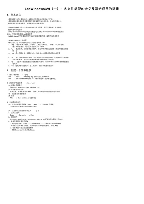 LabWindowsCVI（一）：各文件类型的含义及初始项目的搭建