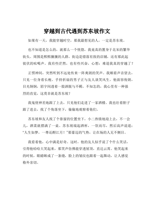 穿越到古代遇到苏东坡作文