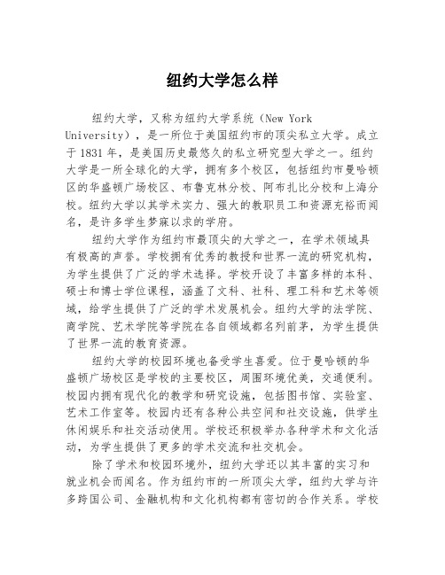 纽约大学怎么样