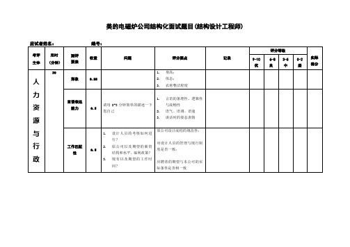 结构化面试题(结构设计)