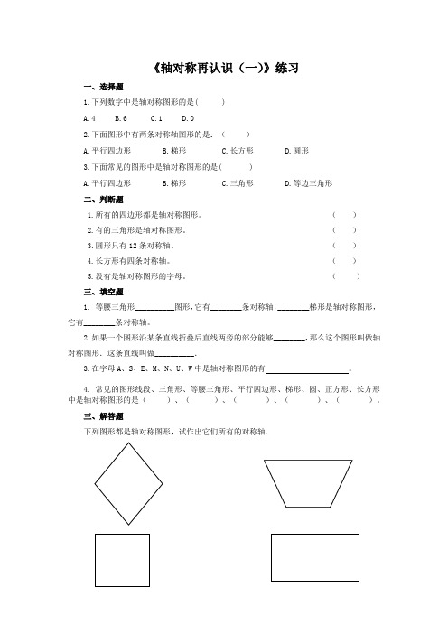 轴对称再认识练习