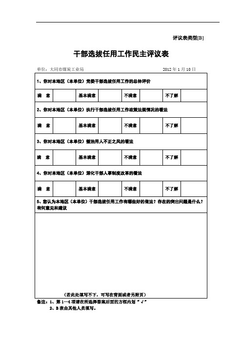 一报告两评议B表