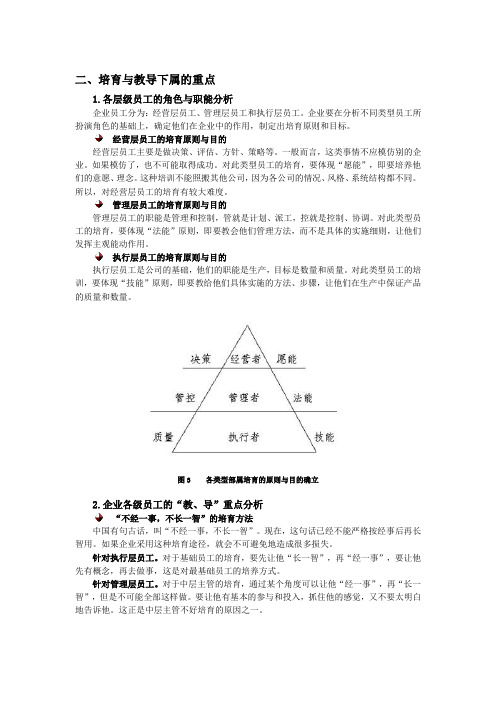 培育与教导下属的重点和时机