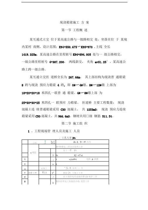 现浇箱梁施工方案