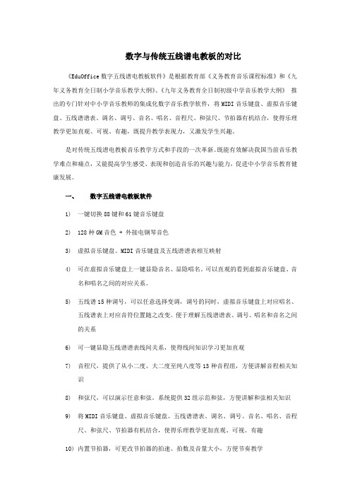 数字与传统五线谱电教板的对比—EduOffice数字五线谱电教板软件