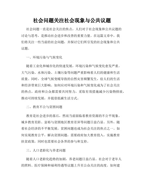 社会问题关注社会现象与公共议题