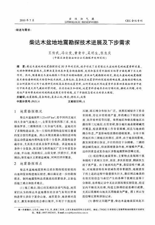 柴达木盆地地震勘探技术进展及下步需求