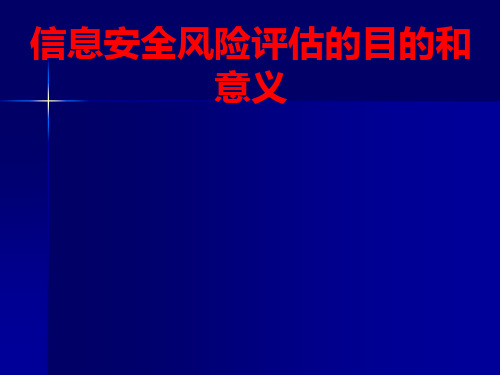 [课件]信息安全风险评估的目的和意义PPT