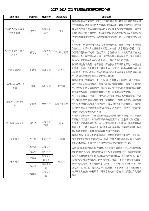 网络通识课程简介