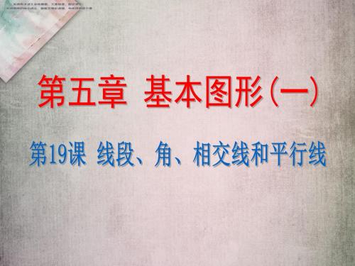 中考数学复习课件 线段、角、相交线和平行线