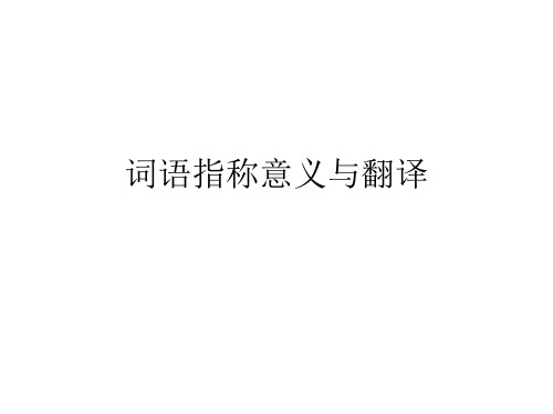 词语指称意义