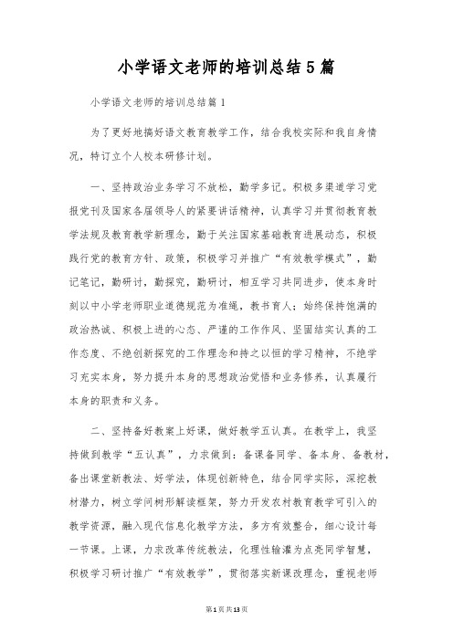 小学语文教师的培训总结5篇