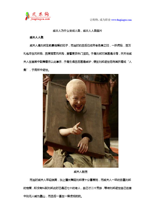 戚夫人为什么变成人彘,戚夫人人彘图片全解