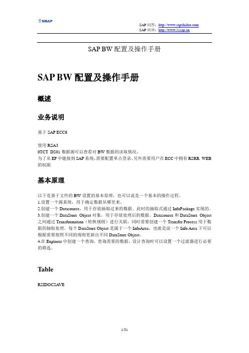 SAP_BW配置及操作手册(BW中文图文教程)_【51SAP教育中心】