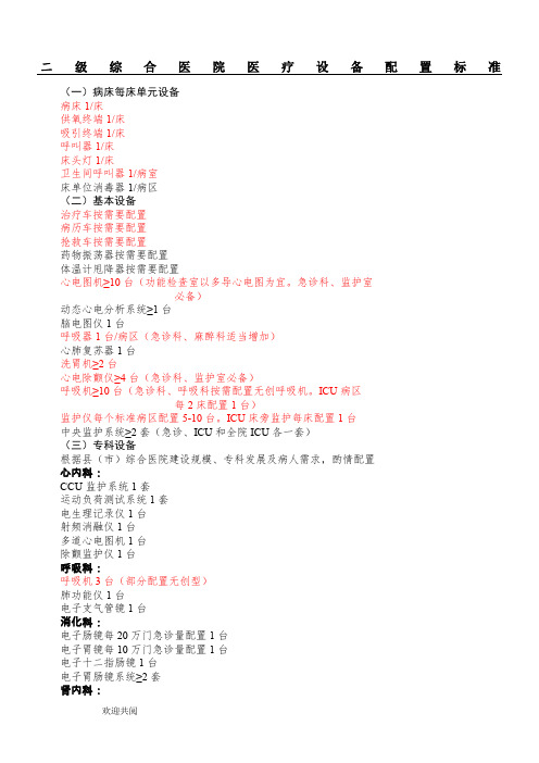 二级综合医院医疗设备配置标准3333 (2)