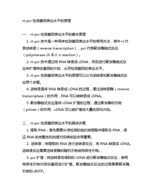 rt-pcr检测基因表达水平的原理