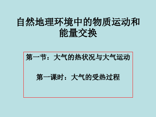 【高中地理】大气的受热过程PPT课件