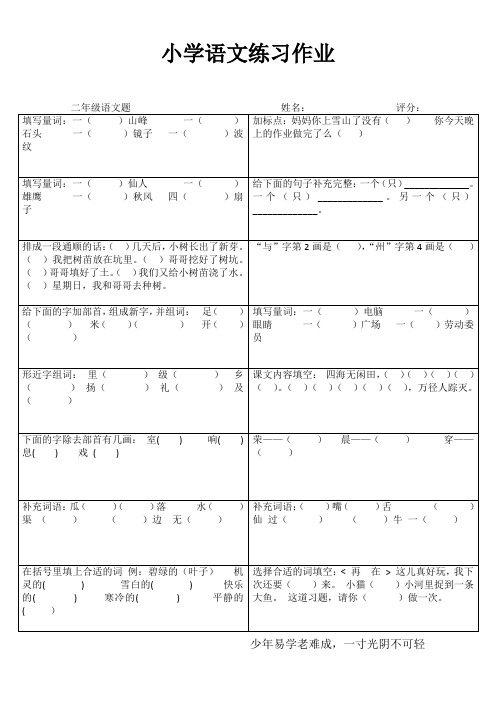 小学二年级语文课后强化训练II (85)