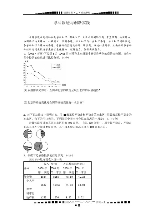 语文中考学科渗透与创新实践