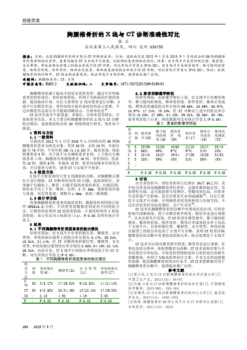 胸腰椎骨折的X线与CT诊断准确性对比