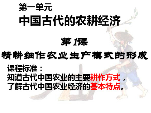 岳麓书社版高中历史必修二1.1《精耕细作农业生产模式的形成》课件(53张)(共53张PPT)