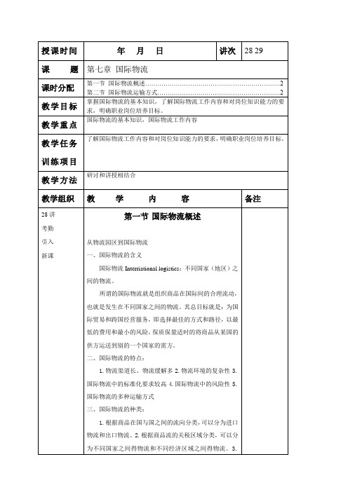 物流管理教案——国际物流