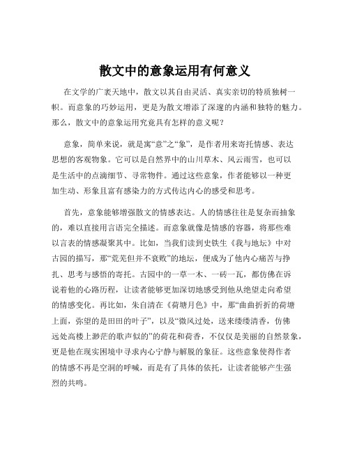 散文中的意象运用有何意义