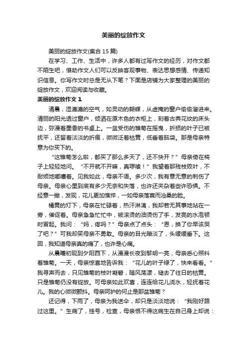 美丽的绽放作文