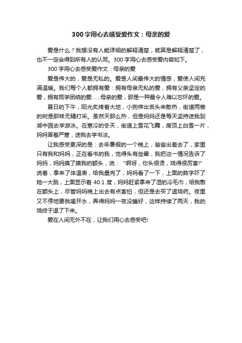 300字用心去感受爱作文：母亲的爱