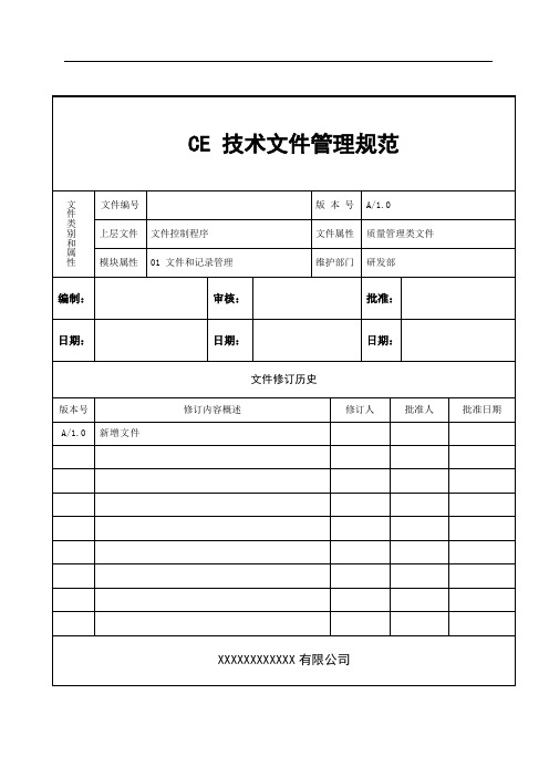 医疗器械CE 技术文件管理规范