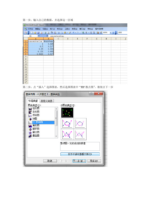 运用excel做标准曲线