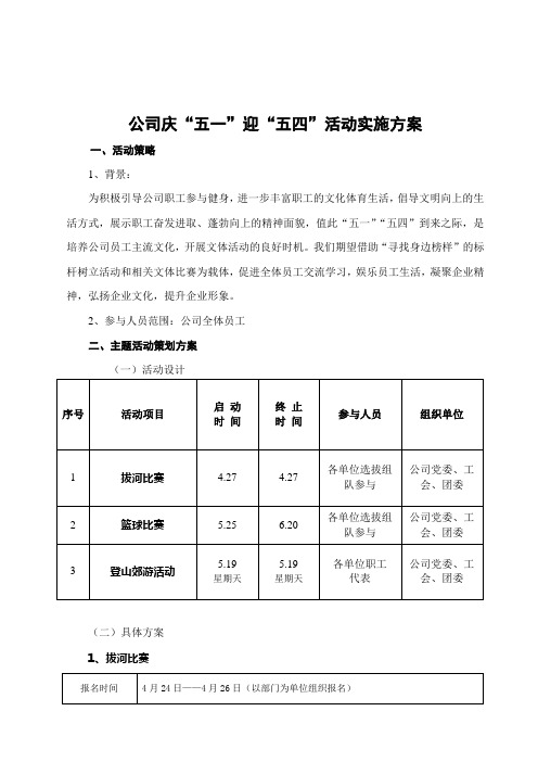 关于开展庆“五一”迎“五四”系列活动的通知2013.4.23