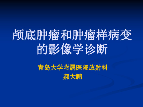 医学影像-颅底肿瘤和肿瘤样病变的影像学诊断-郝大鹏