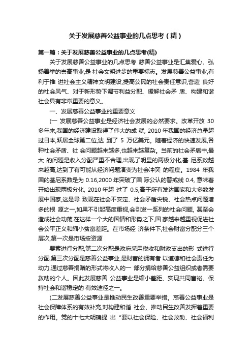 关于发展慈善公益事业的几点思考（精）