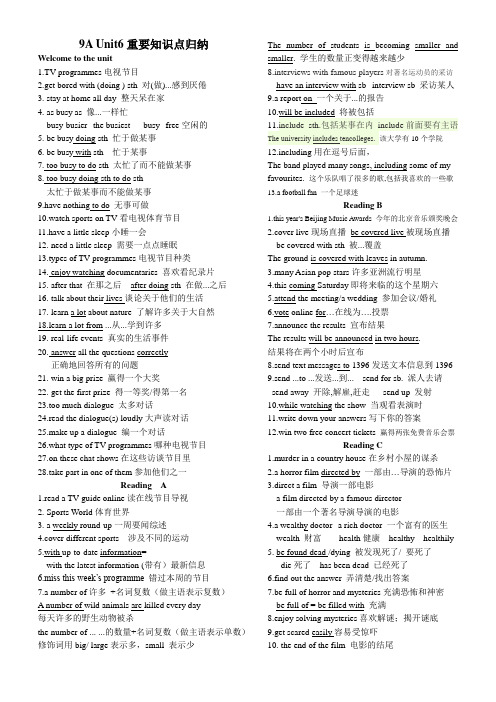 牛津英语9A Unit6 知识点归纳