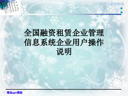 全国融资租赁企业管理信息系统企业用户操作说明