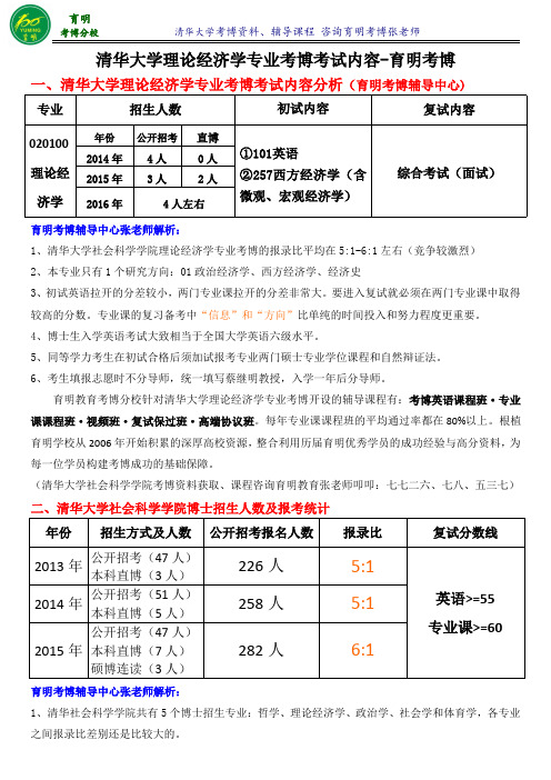 清华大学理论经济学专业考博真题-育明考博