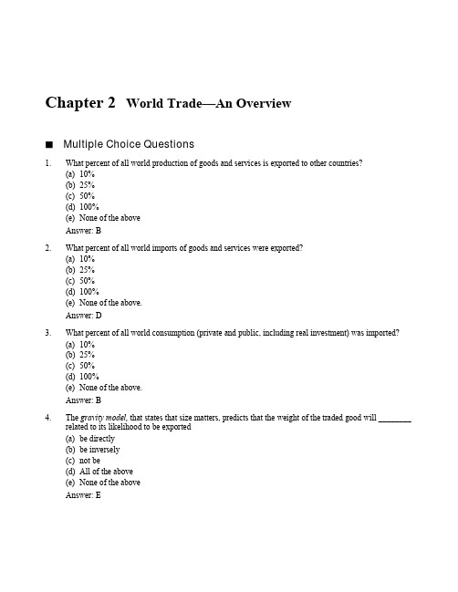 国际经济学作业答案-第二章